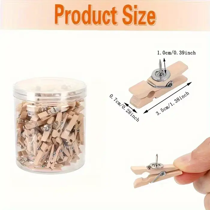 50 pièces/boîte punaise étagère en bois costume Transparent facile à ranger transporter multi-usages approprié artisanat décoration accessoires