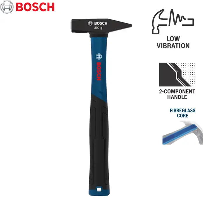 Marteau de menuisier Bosch en acier à haute teneur en carbone avec poignée antidérapante et absorbant les chocs