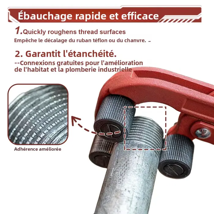 Clé à tuyaux à filetage grossier pour tuyaux de 3/8” à 2”