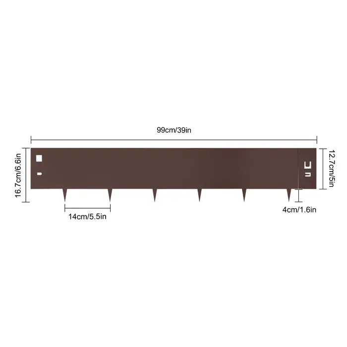 Kit de Bordure de Pelouse en Acier de 5x39 Pouces, Bordure de Jardin en Métal, Bordure de Pelouse po