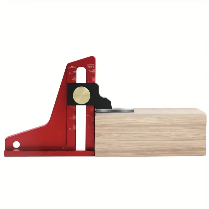 Jauge de profondeur réglable 0-50 mm pour scie à table - Outil de mesure de hauteur en alliage d'aluminium