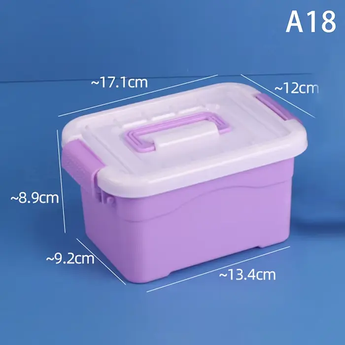 Boîte de rangement en plastique avec couvercle, boîte de rangement transparente Portable, jouets pou