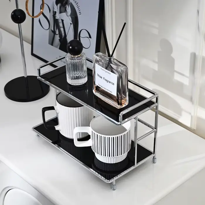 Étagère de rangement superposée en métal pour bureau