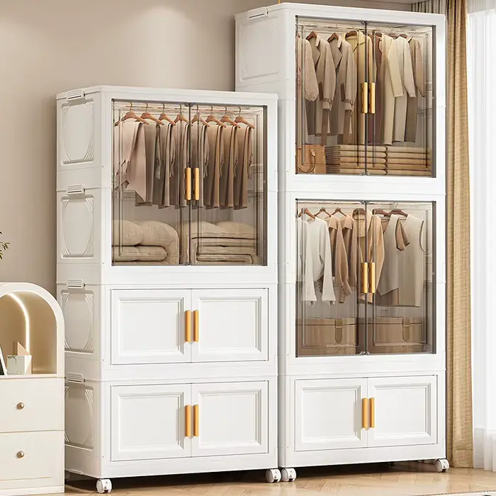 Rangement avec portes transparentes