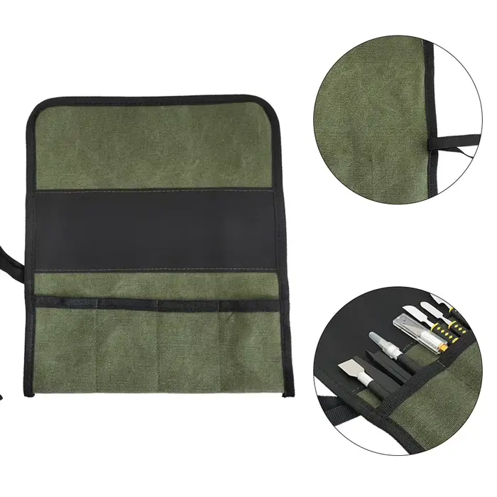Sac à outils enroulable polyvalent à poches multiples, pochette pour clé en tissu Oxford, tournevis,