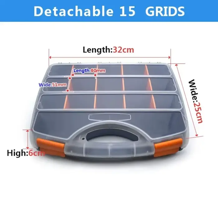 Boîte de rangement à vis à 15 compartiments