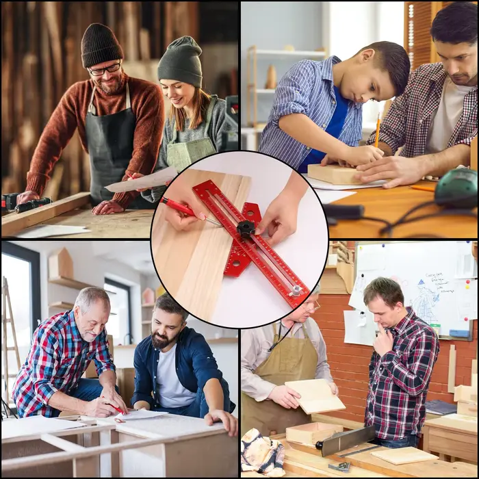 Équerre pliable multifonctionnelle pour le travail du bois