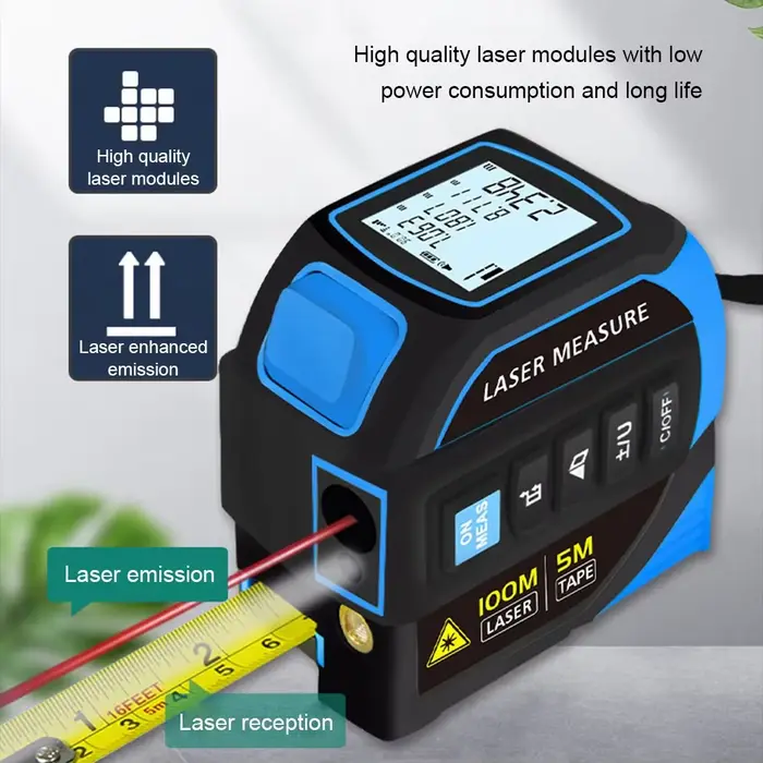 Ruban à mesurer Laser Portable 4 en 1