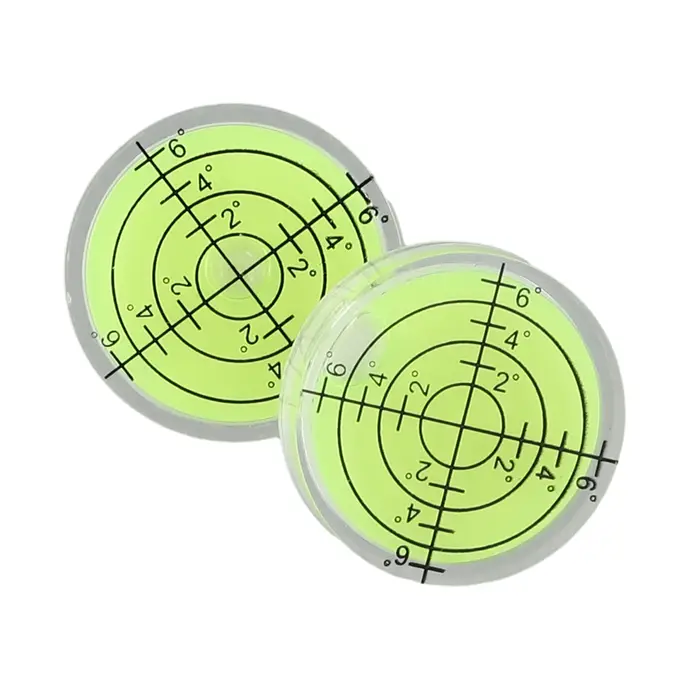 Niveau à bulle horizontal 32 × 7mm, 2 pièces, marque de degré, Mini niveau à bulle rond et circulair