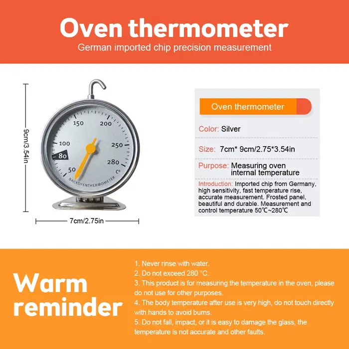 Thermomètre de four en acier inoxydable