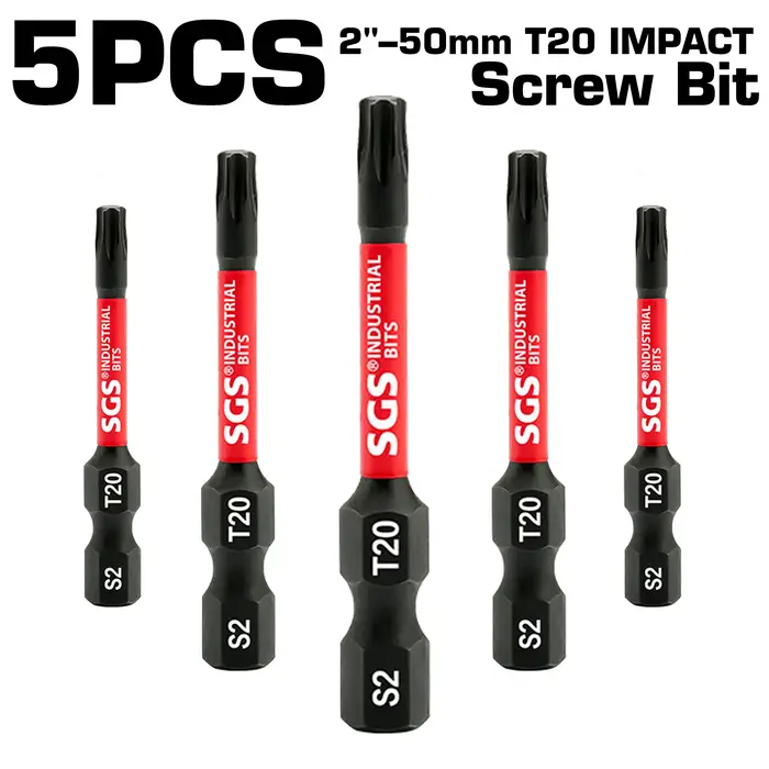Jeu de 5/10/20 embouts Torx T20 de qualité industrielle, 50 mm, anti-torsion et résistants à l'usure