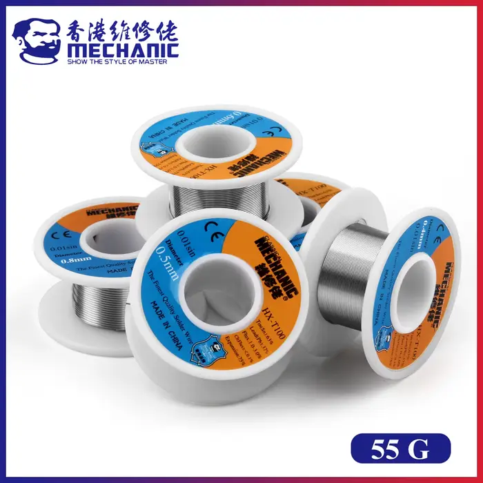 MÉCANIQUE HX-T100 55g Noyau de colophane douce 183 ℃   Point de fusion 0.2mm-1.2mm, fil à souder de 