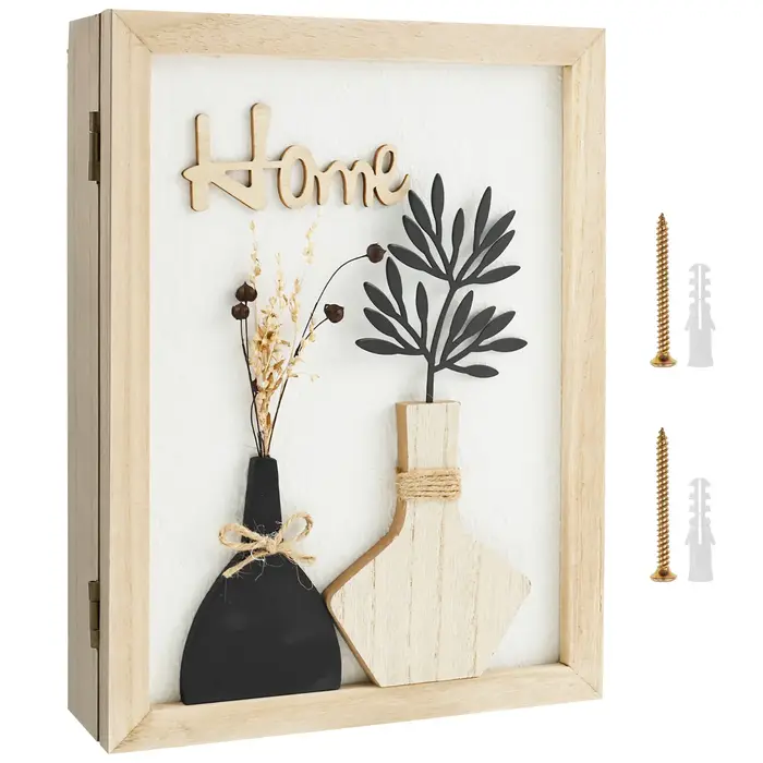 Boîte à clés en bois décorative à fixer au mur