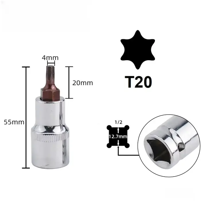 Embout de tournevis Torx de 1/2 pouces