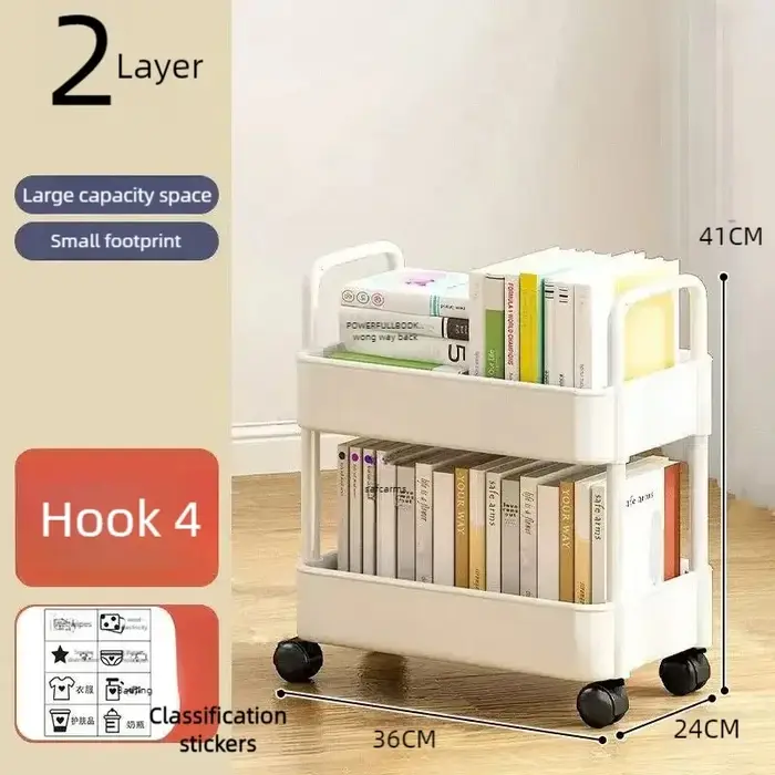 Étagère de rangement mobile pour véhicule à roulettes robuste à 2-5 niveaux
