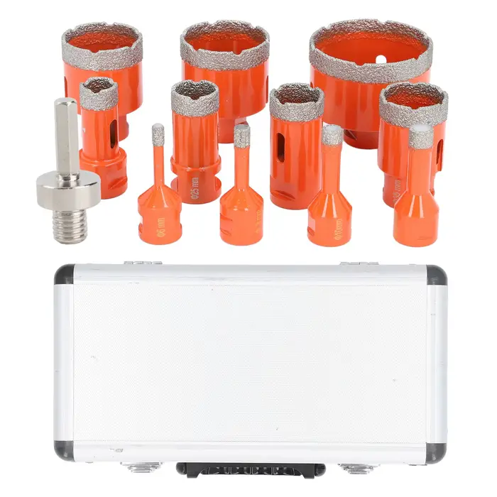 Kit de scies cloches 6-68 mm, brasage sous vide haute efficacité, fente en U M14 avec tige de conver