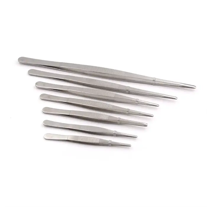Pincettes en acier inoxydable, 12.5cm/14cm/16cm/18cm/20cm/25cm/30cm, précision dentaire médicale, lo