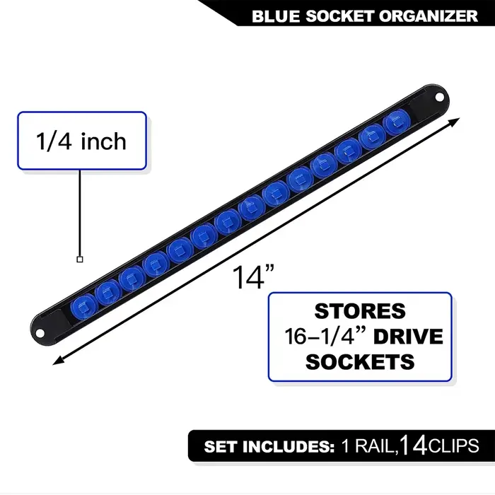 1 pièce 360 ° Organisateur de douilles pivotantes 1/4 3/8 1/2, qualité supérieure, Clip de support