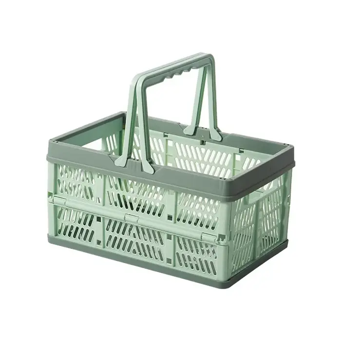 Caisse de rangement pliable en plastique avec poignées
