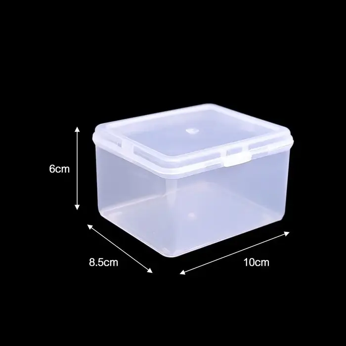 Boîte de rangement en plastique transparent avec couvercle