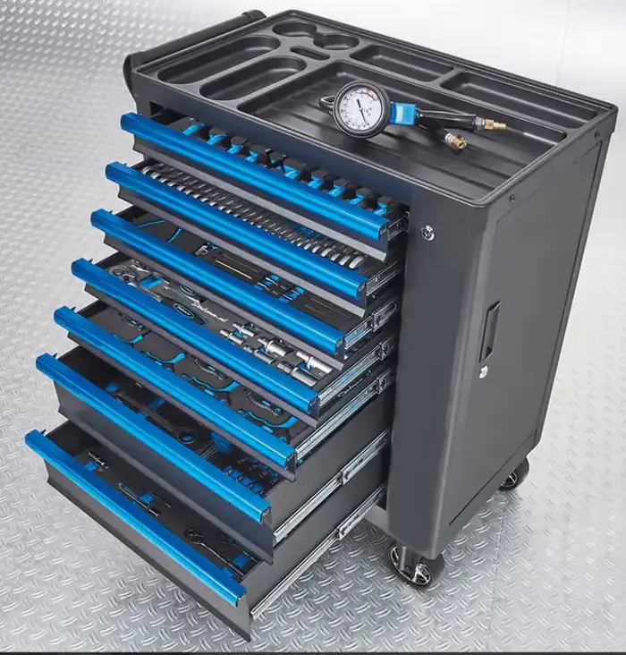 Armoire à outils universelle de haute qualité avec tiroirs verrouillables et roulettes robustes, cof