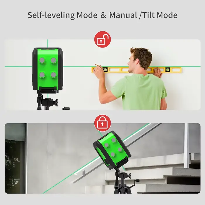 HILDA niveau Laser Instrument Laser vert à 2 lignes avec niveau mural magnétique Portable Support pr