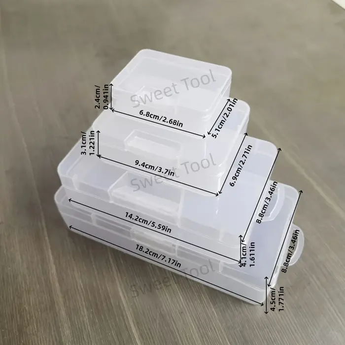 Petite boîte de rangement rectangulaire en plastique transparent