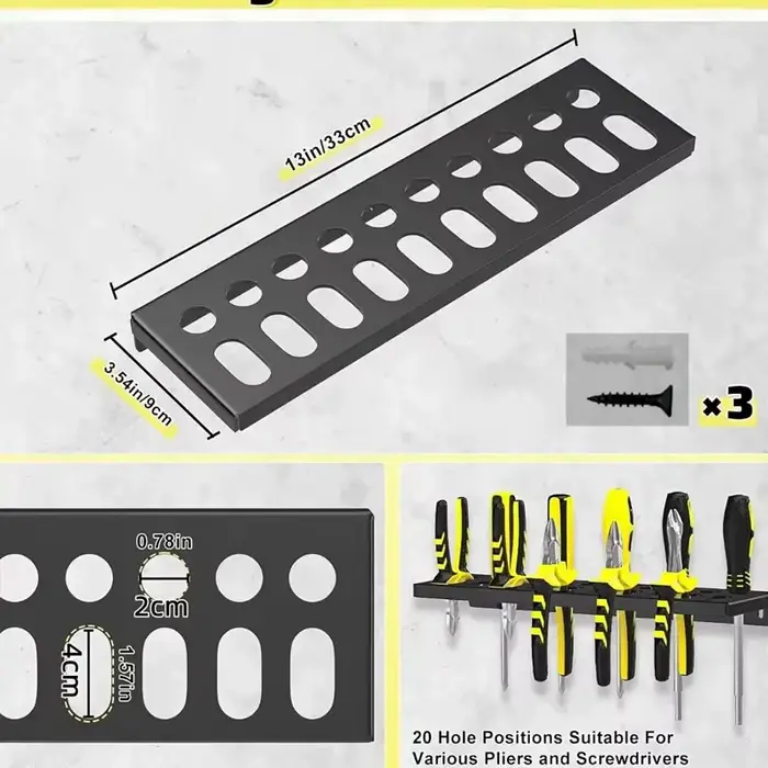 Support mural industriel en métal pour outils