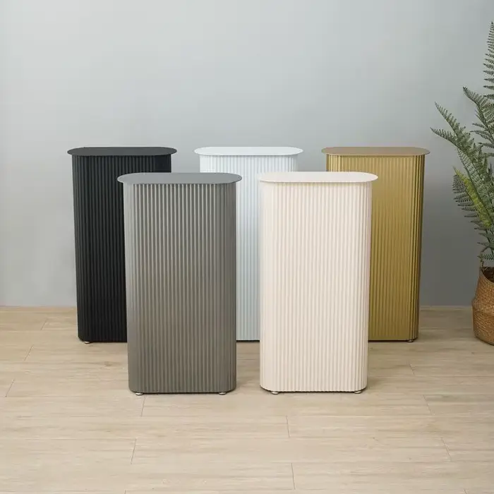 Pieds de Table ondulés esthétiques en métal crème, Base de bureau elliptique pour Support d'îlot de 