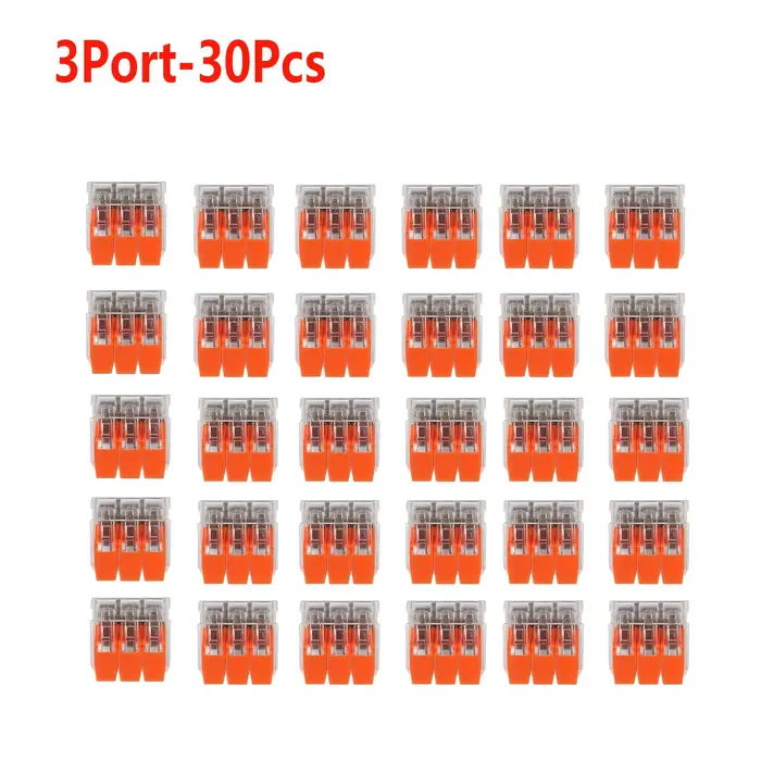 Ensemble de 30 connecteurs de câbles combinés orange