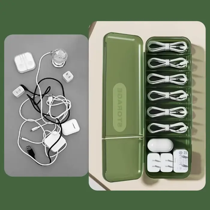 Boîte de rangement de câbles avec 7 compartiments