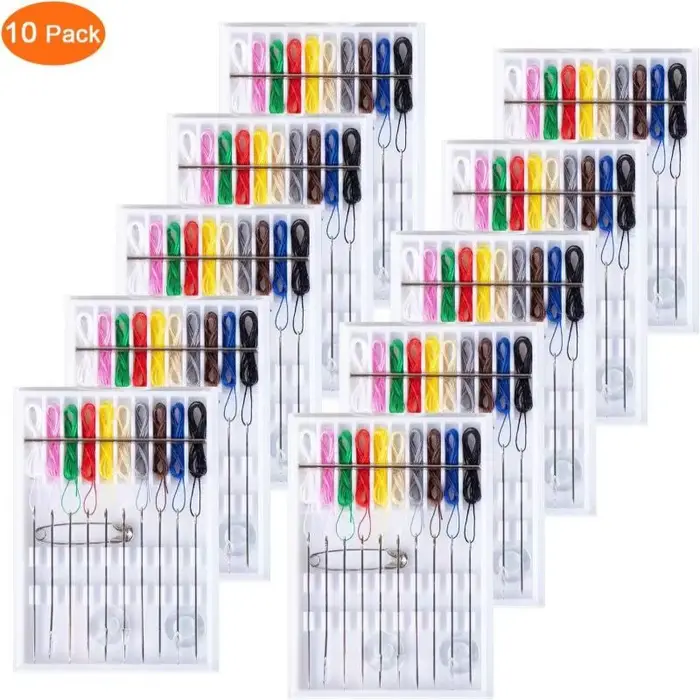 Kit de couture à fixation rapide pour la maison et les voyages, 10 boîtes, Kit d'aiguilles pré-filtr