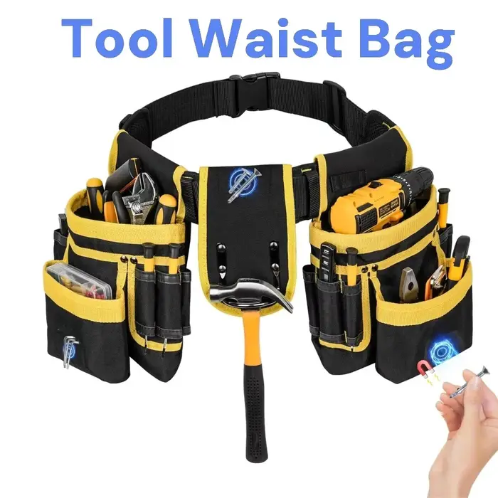    Ceinture porte-outils d'électricien, sac de rangement pour matériel, poches utilitaires réglable