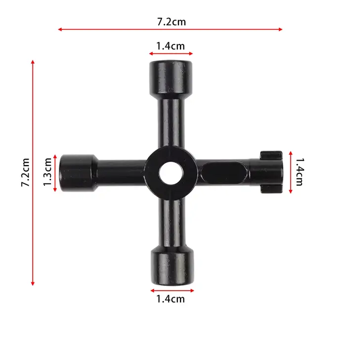 4 Voies Croix Triangle Clé Clé Universel Électrique Cabinet Clés Utilitaire Clé Fit pour Robinet