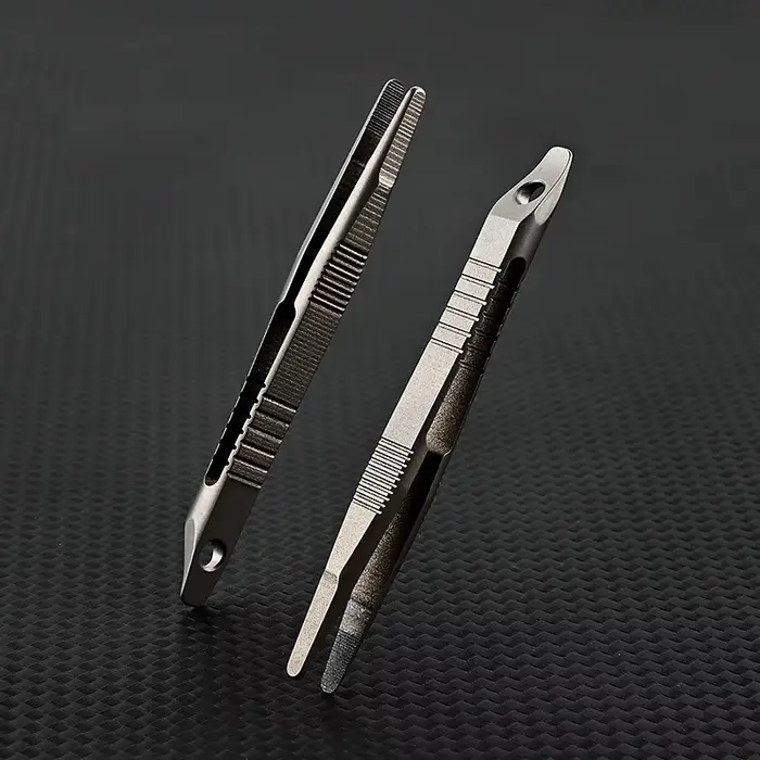 Pince à épiler multifonction TC4 en acier titane, avec tire-bouchon, Clips d'usinage CNC, Gadget EDC