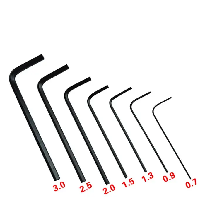 7 pièces 0.7/0.9/1.3/1.5/2/2.5/3mm clé Allen hexagonale ensemble d'outils outils de réparation de vé