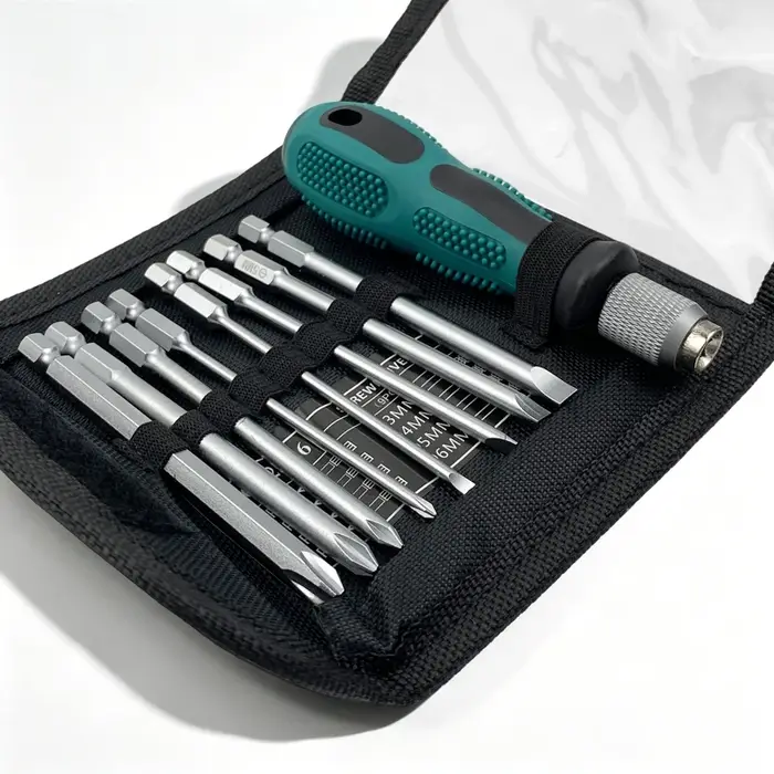 Jeu de tournevis Phillips à fente, Kit d'outils manuels de réparation électrique magnétique pour la 