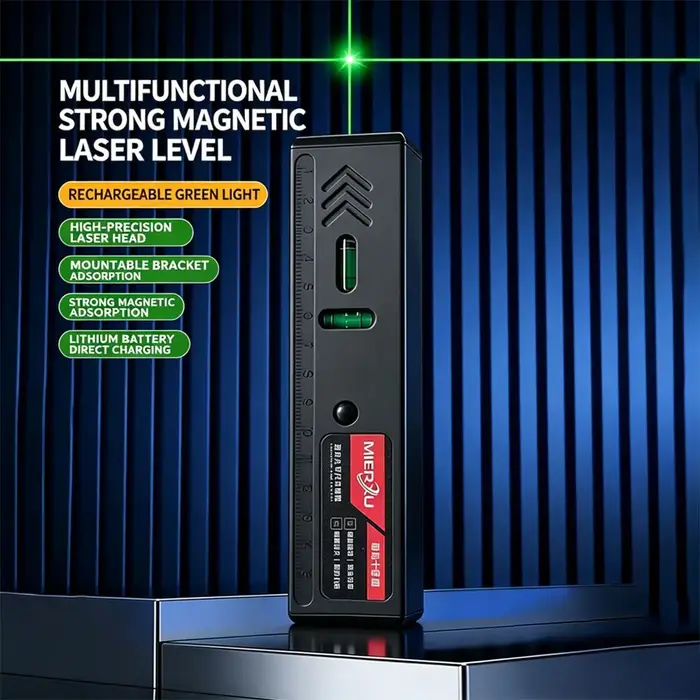 Niveau laser haute précision à projection croisée, magnétique puissant, lumière vive et intense