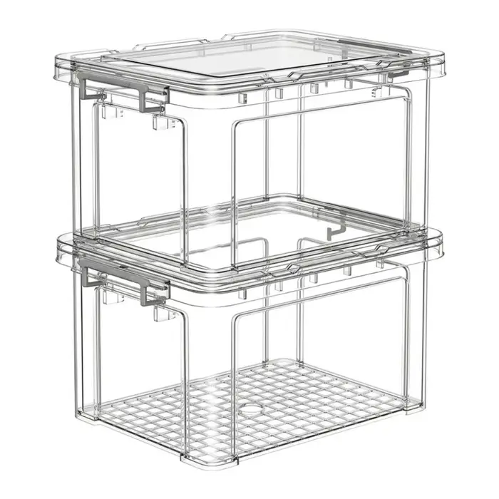 Boîtes de rangement transparentes avec couvercles