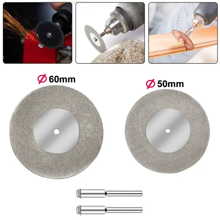Ensemble de disques de coupe diamantés miniatures pour accessoires rotatifs