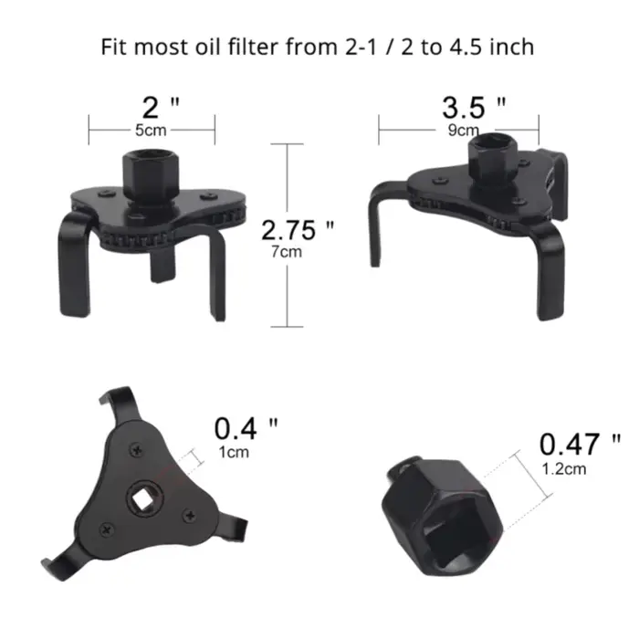 Clé universelle noire pour filtre à huile