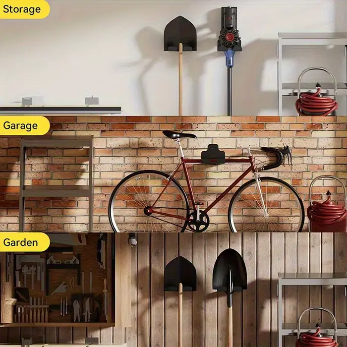 Support mural pour tondeuse et outils de jardin – Organisateur de garage pour débroussailleuse