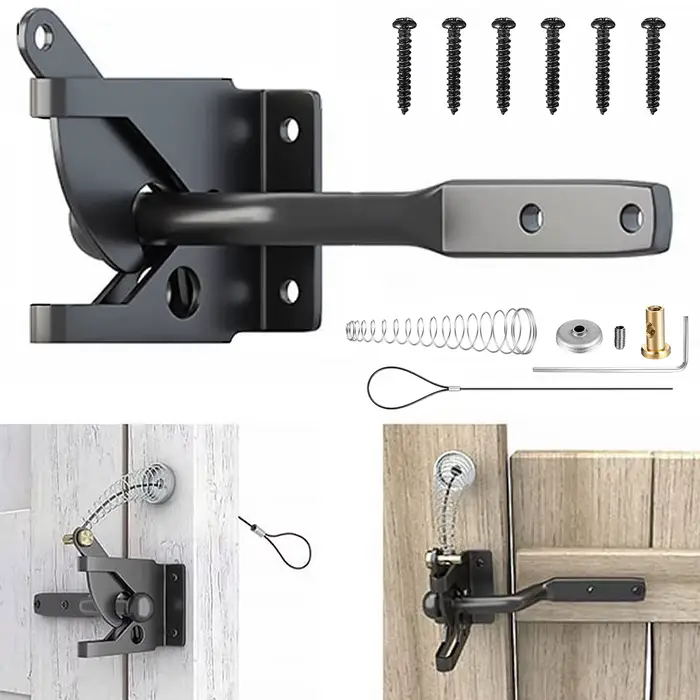 Loquet de porte de clôture monté sur poteau en acier au carbone