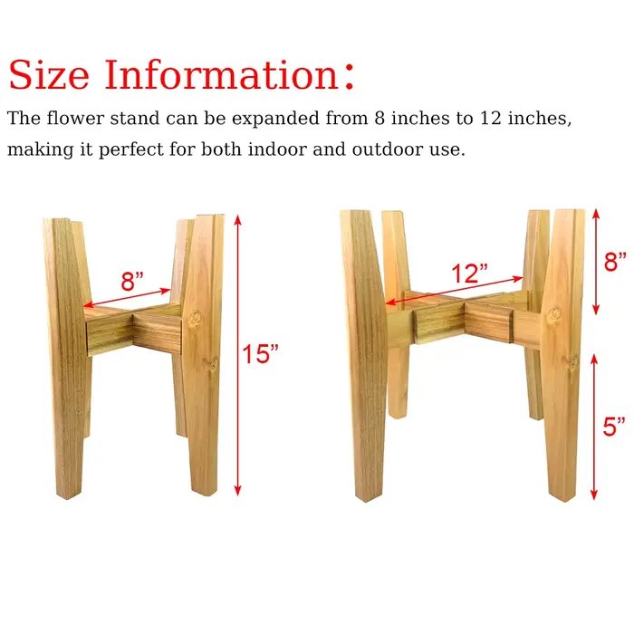 Support à fleurs en bois, support à plantes carré, support extensible, support pour bonsaï, plateau 