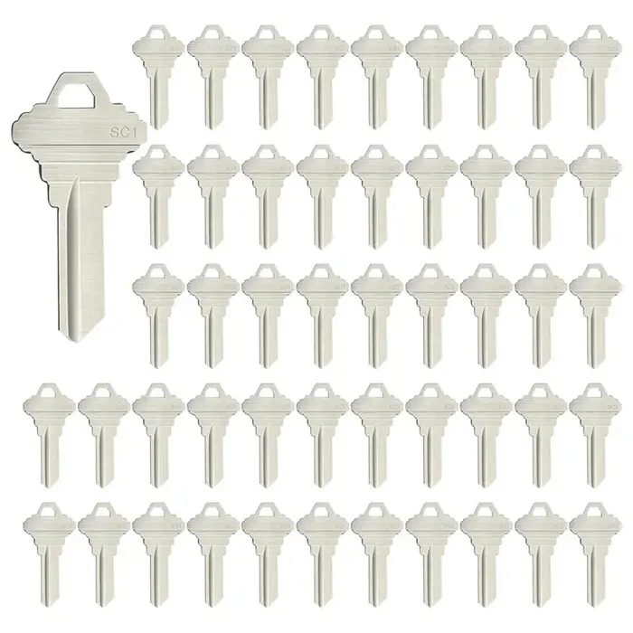 CEA Blank Keys SC1 – paquet de 50 clés vierges en laiton pour maison et bureau