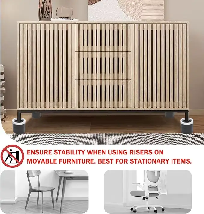 Coussinets de pieds rehaussants pour meubles empilables: coussinets de pieds de table, table à thé e