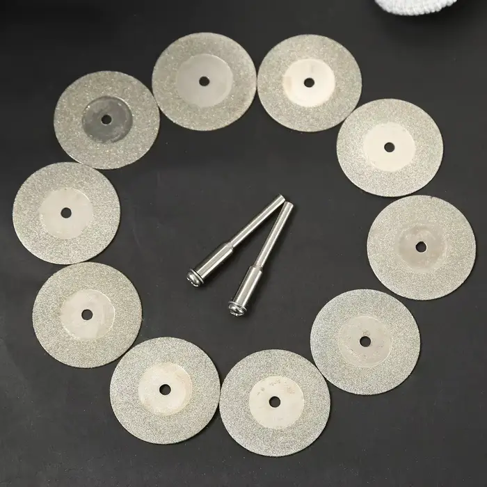 Disques de coupe diamantés 30mm, Mini lame de scie coupée avec 2 pièces de connexion de tige de 3mm 