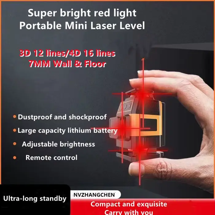 Mini Laser Level 12/16 Lines 3D/4D Red