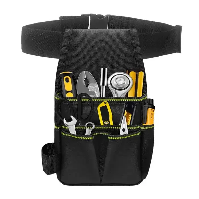 Sac à outils d'électricien avec 8 poches internes, pochette de ceinture, support de rangement, organ