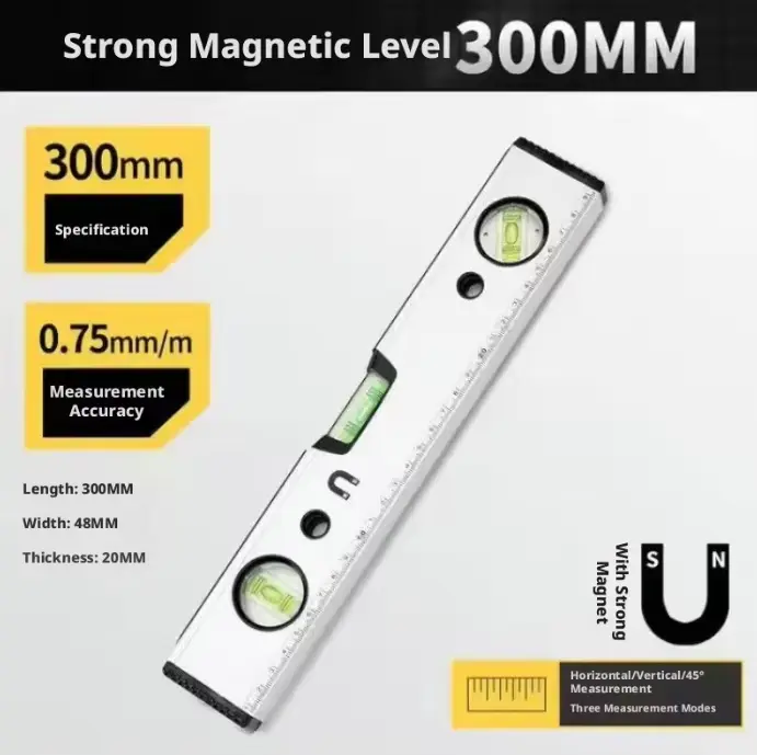 Niveau à bulle magnétique, 30/40/50/60/80 cm, niveau de haute précision en alliage d'aluminium résis
